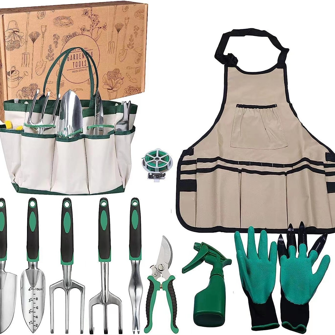 Gardening Tools Box - Set di 11 Attrezzi da Giardino